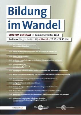 Plakat zum Studium generale: Bildungim Wandel