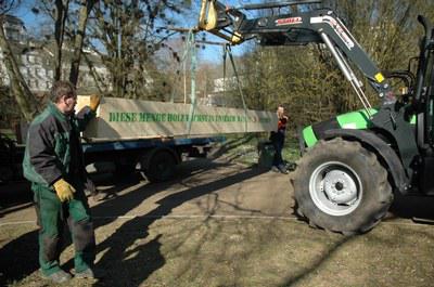 Aufstellung der Sitzbank