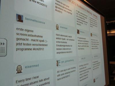 Twitterwall während der ICM 2012