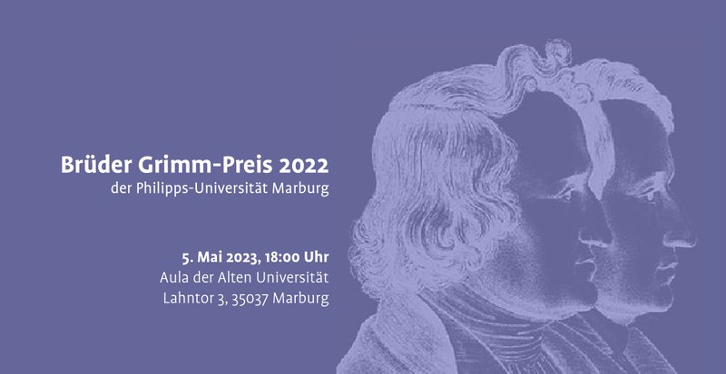 Cover der Einladungskarte für den Brüder Grimm-Preis der Philipps-Universität Marburg