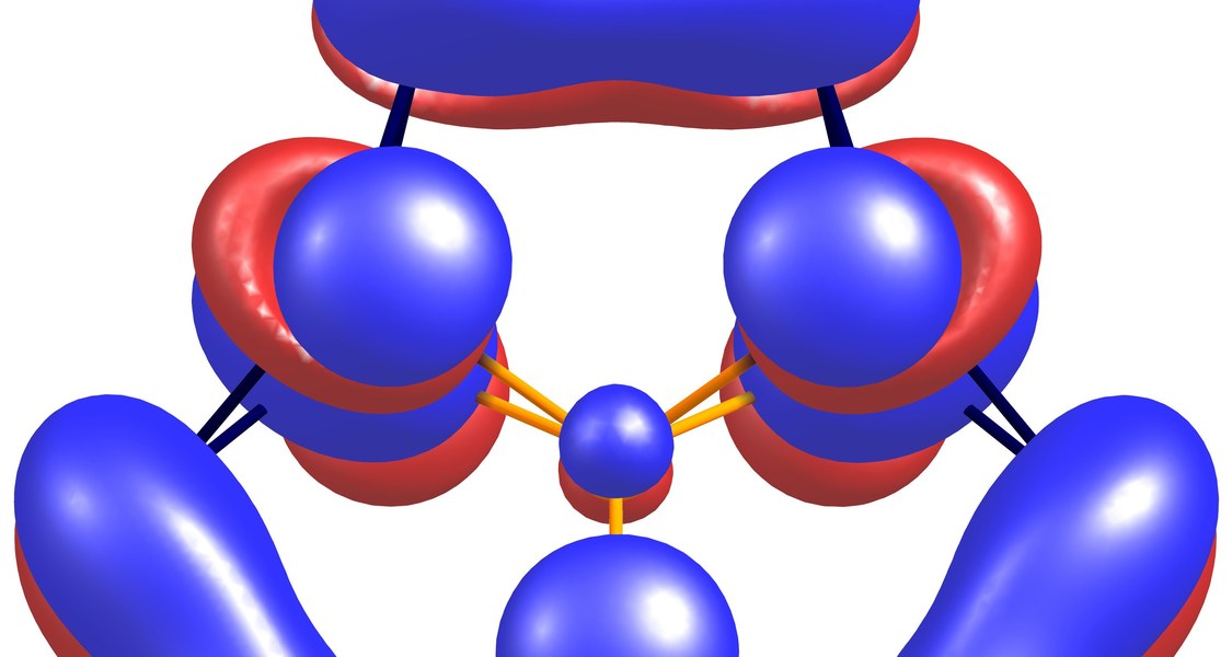 Quantenchemische Berechnungen ergaben, wo sich die Elektronen in dem neuartigen Metallring mit größter Wahrscheinlichkeit aufhalten.
