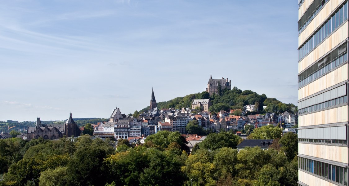 Foto mit Blick auf Marburg