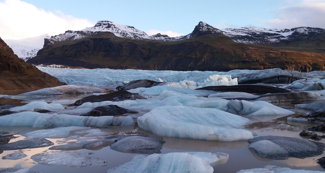 Foto einer Gletscherzunge der Vatnajökull-Eiskappe