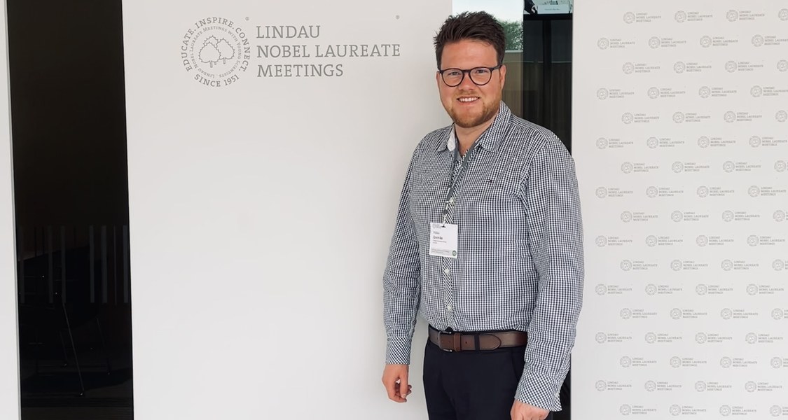 Dr. Niklas Gremke auf der Lindauer Nobelpreisträgertagung, an der ausgewählte junge Wissenschaftler nur einmal im Leben teilnehmen dürfen. Foto: privat