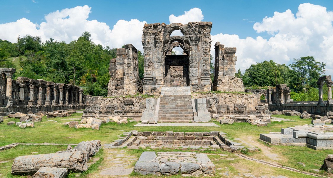 Ruine eines kaschmirischen hinduistischen Tempels.