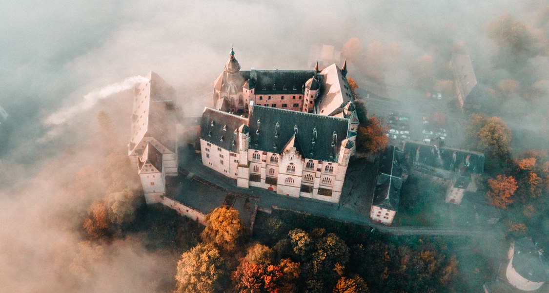 Landgrafenschloss aus der Vogelperspektive