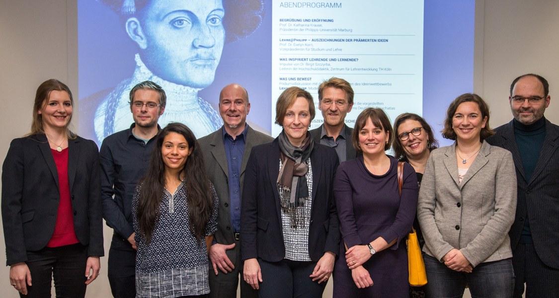Gruppenfoto der Preisträgerinnen und Preisträger am "Tag der Lehre"