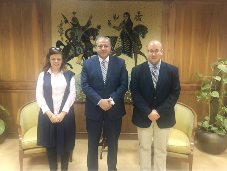 Anthony Quickel, and Hala Ghoname with Prof. Dr. Hesham Azmi, Chairman of the Egyptian National Library and Archives.