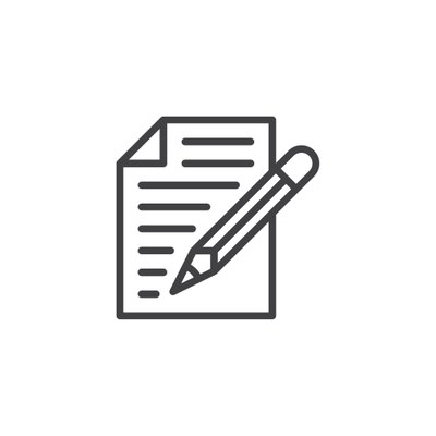Simple Zeichnung von Papier und Stift