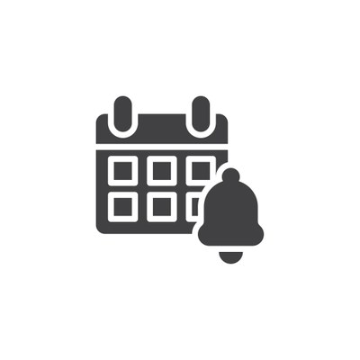 Simple Zeichnung von Kalender und Wecker