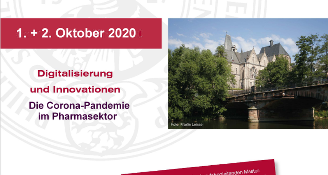Flyer der 23. Marburger Gespräche zum Pharmarecht am 1. und 2. Oktober.