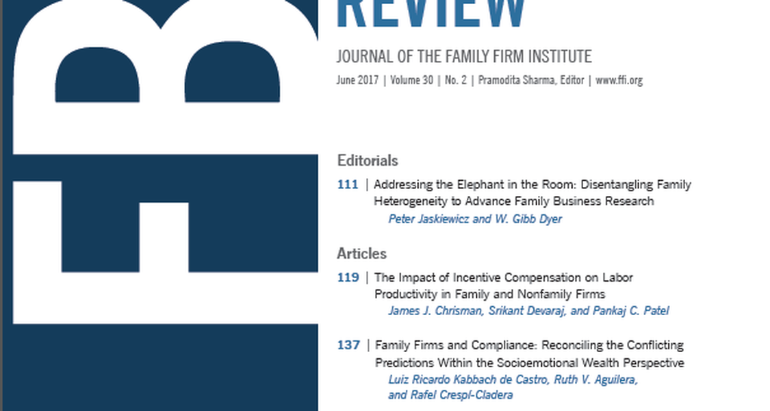 Family Busines Review Journal Cover