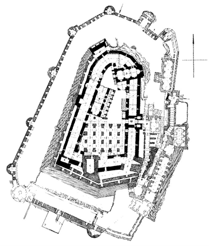 Grundrissplan des Krak des Chevaliers
