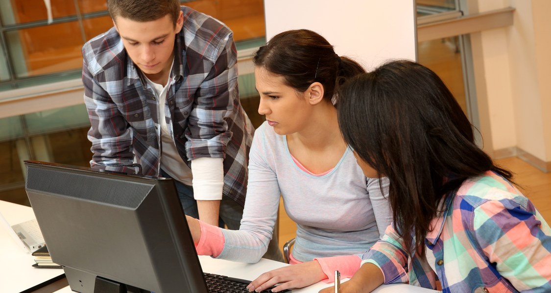 Studierende belegen online eine Lehrveranstaltung