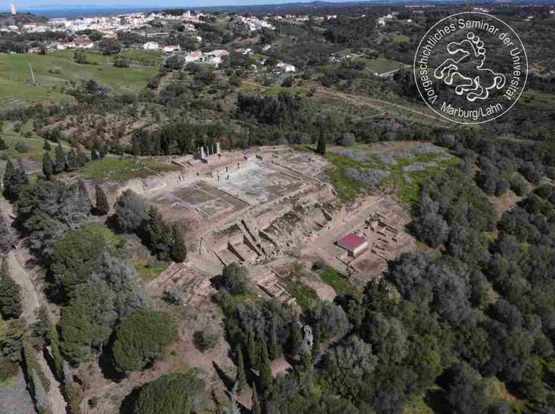 Aerial view on the central (forum) hill of Mirobriga (Santiago do Cacem).