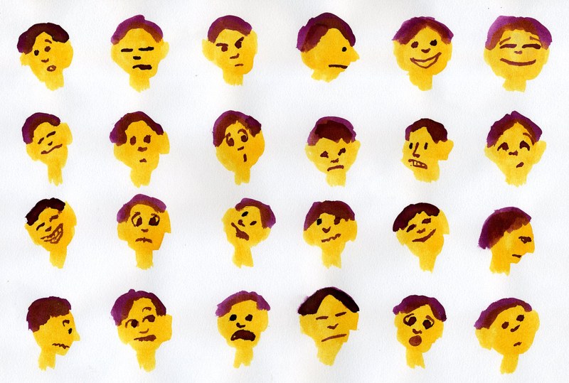 Zeichnungen von Gesichter mit verschiedenen Emotionen