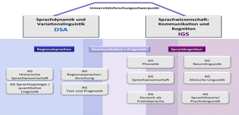 Struktur der Germanistischen Sprachwissenschaft, Erläuterung folgt nach der Grafik