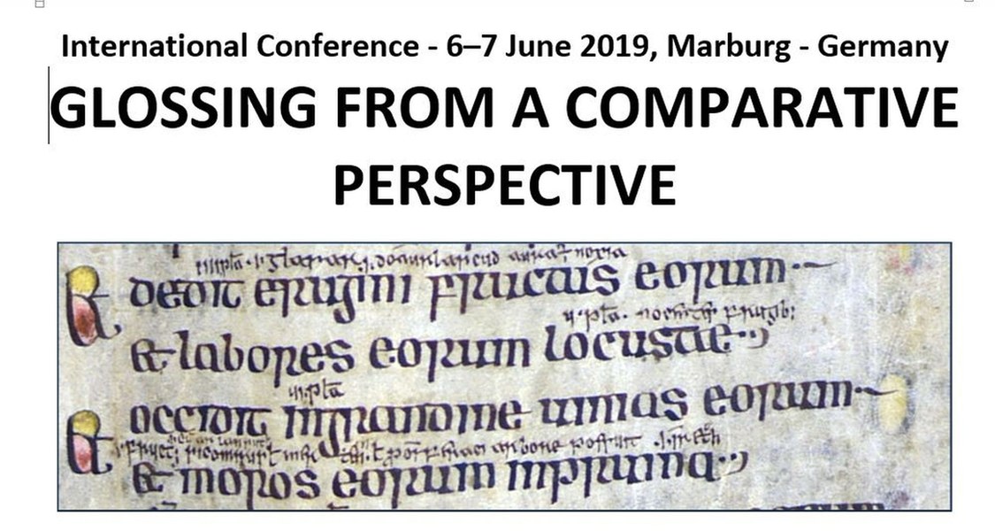 Ausschnitt aus Tagungsplakat: International Conference - 6-7 Juni 2019, Marburg - Germany, Glossing from a comparative Perspective