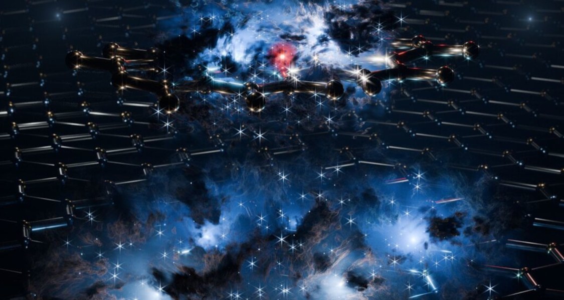 Gitternetz mit kolorierten Wolken