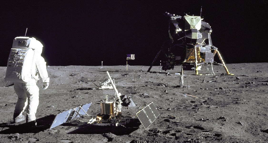 Aldrin Looks Back at Tranquility Base