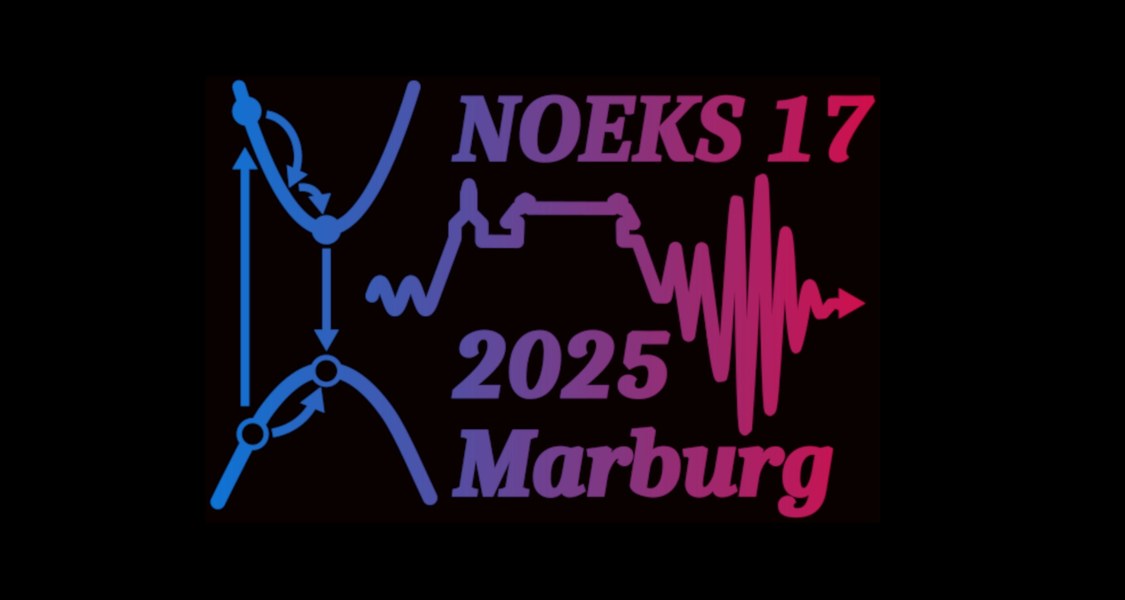 Logo der 17. internationalen Konferenz on Nonlinear Optics and Excitation Kinetics in Semiconductors (NOEKS) in Marburg
