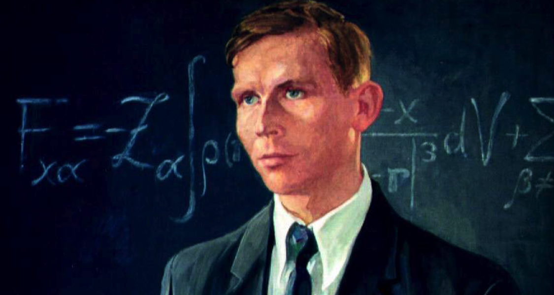 Portrait von Hans Hellmann im Karpow-Institut für Physikalische Chemie, Moskau (Ölgemälde, geschaffen von Tatjana Liwschitz nach einem Foto, Moskau, 1999) [Bildquelle: Ausschnitt einer Fotografie von W. H. E. Schwarz, Siegen; mit freundlicher Genehmigung von W. H. E. Schwarz]