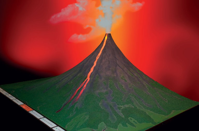 Modell des Vulkans Mayon
