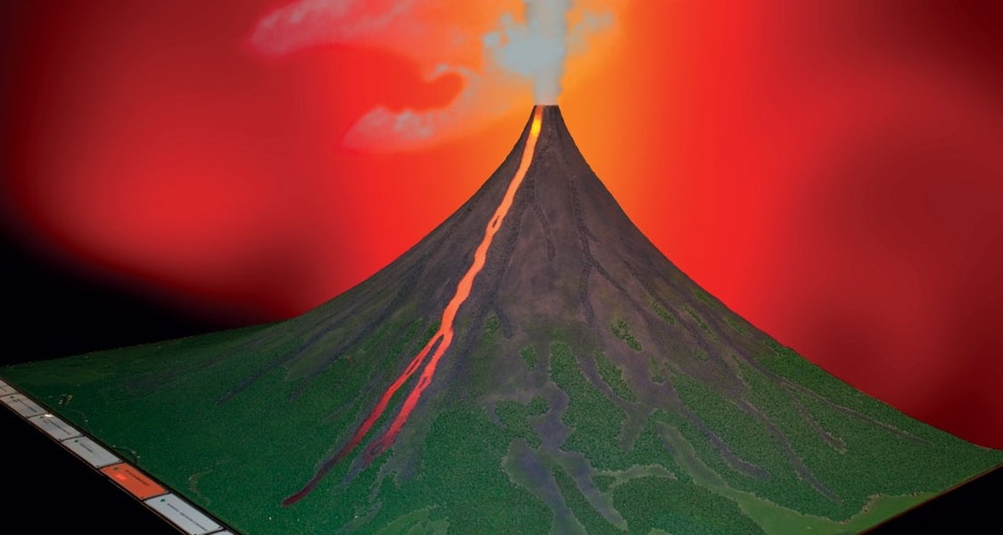 Modell des Vulkans Mayon