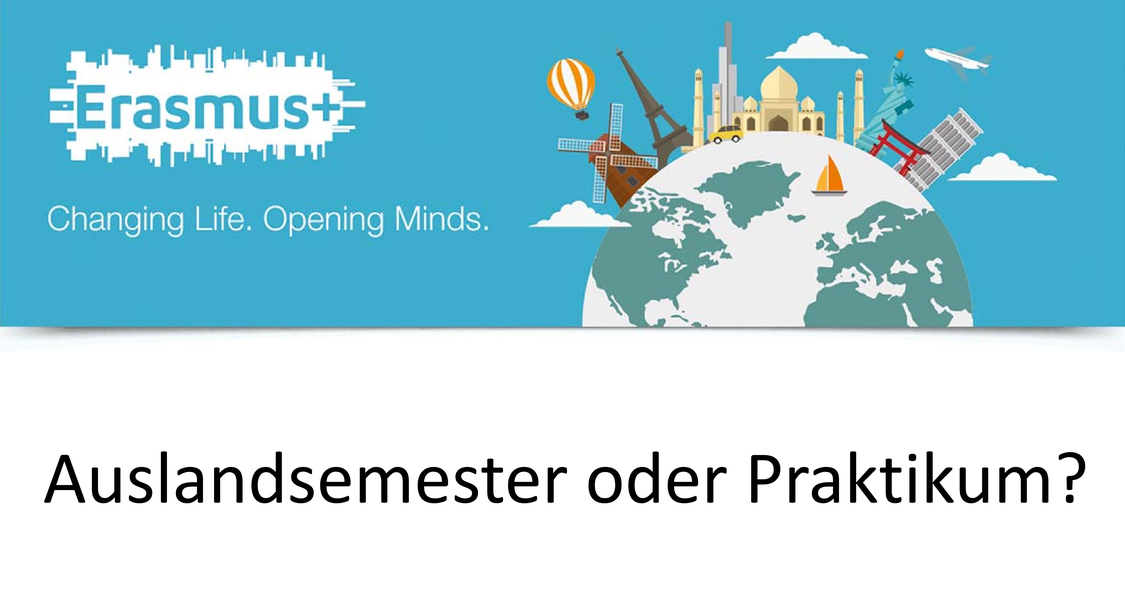 Eine Informationsveranstaltung zu Erasmus findet am 06.11.2019 um 14.15 Uhr im großen Hörsaal statt.