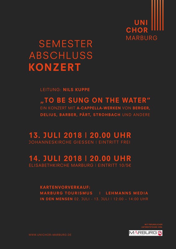 Konzertplakat des Sommersemester 2018