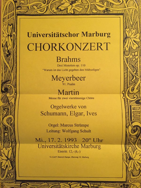 1992 Wintersemester Konzertplakat