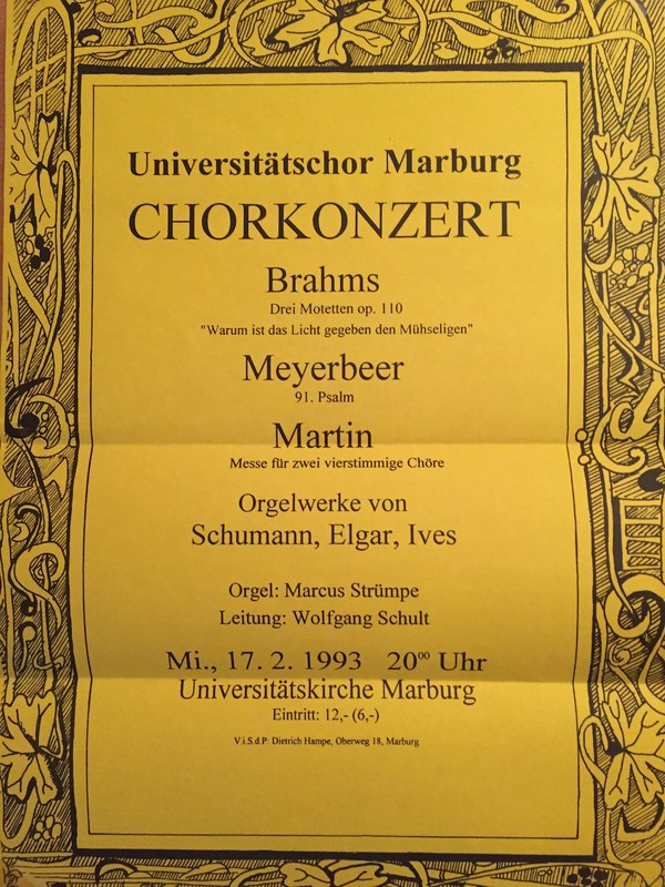 1992 Wintersemester Konzertplakat