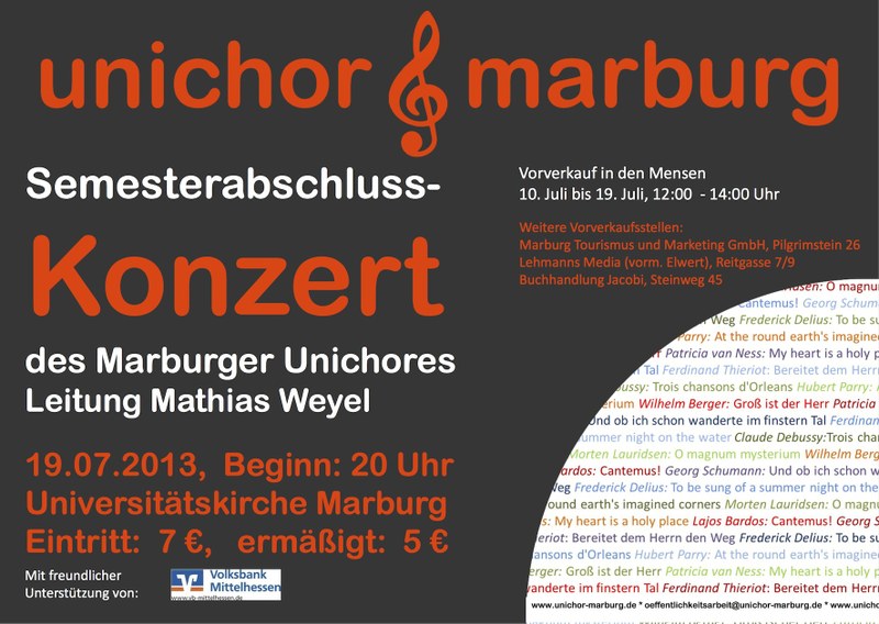 2013 Sommersemester Konzertplakat
