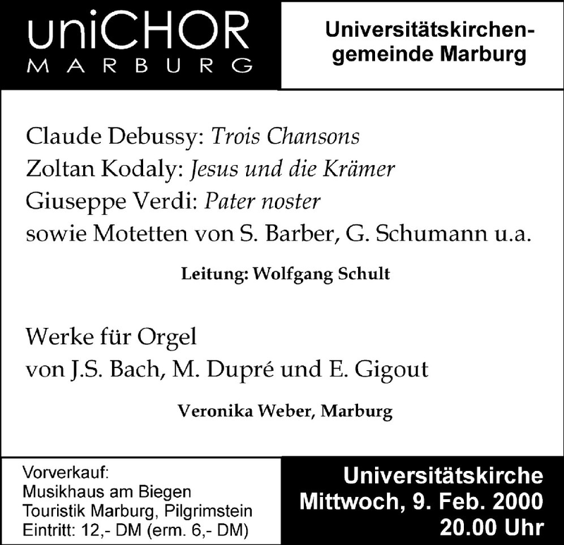 1999 Wintersemester Konzertplakat