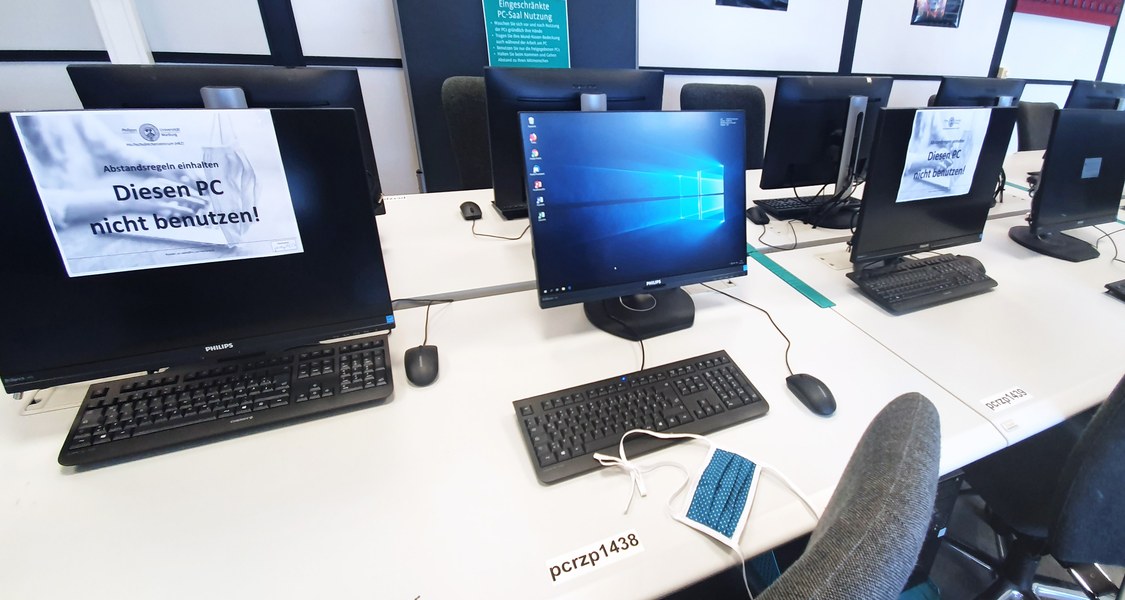 PC-Pool mit gesperrten PCs