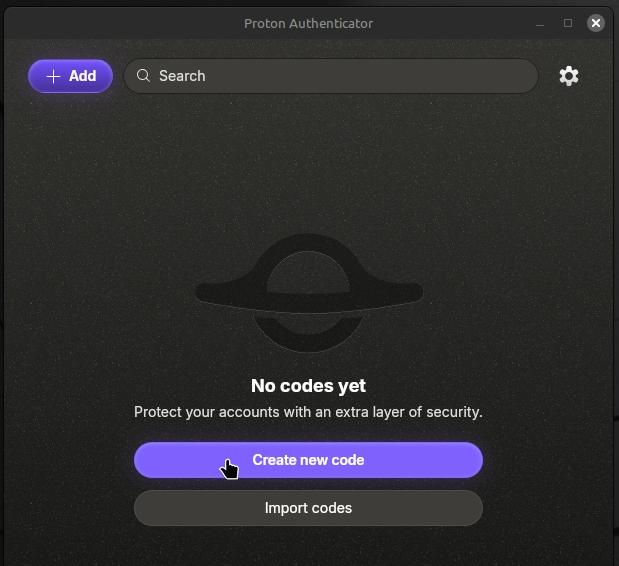 Benutzeroberfläche einer Authentifizierungs-App mit einem zentralen Button und einem Cursor darauf.