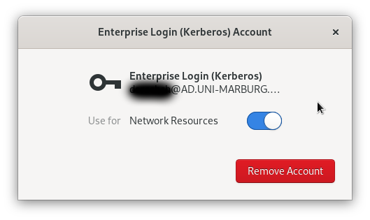 Enterprise Login (Kerberos) Account