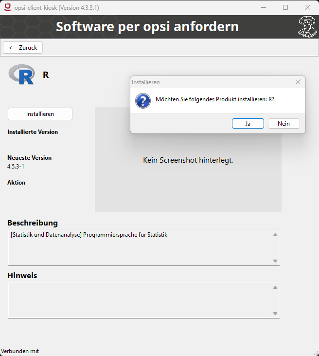 Detailansicht opsi Kiosk