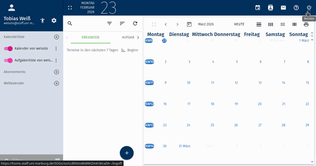 Feiertagskalender in Webmail einbinden