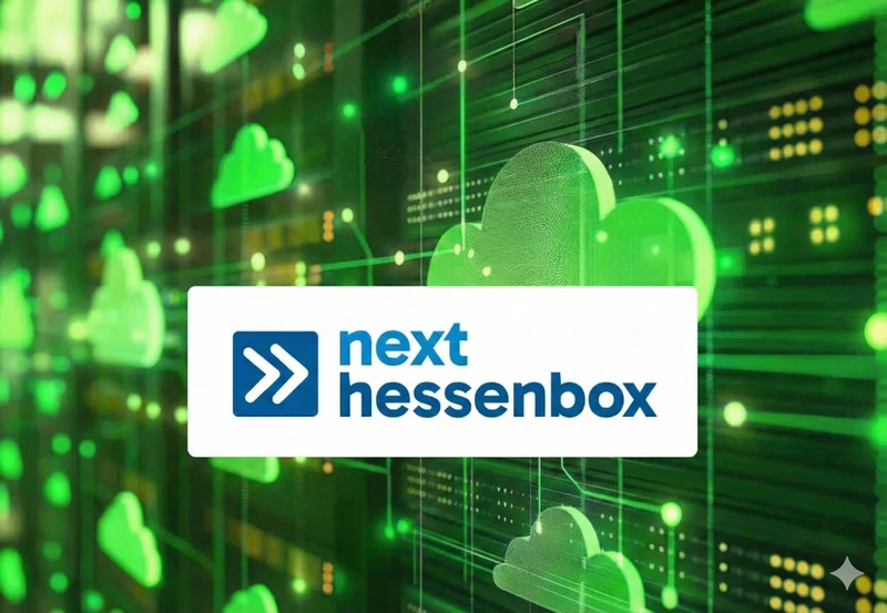 next.hessenbox Tease Image mit KI generiertem Hintergrund und next.hessenbox Logo.