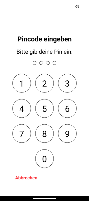 Erstelle eine einprägsame Zahlenfolge als Pincode. Diesen musst Du nun immer eingeben, wenn Du die Uni Marburg-App öffnest.