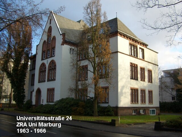 Gebäude Universitätsstraße 24: Sitz der Zentralen Rechenanlage der Universität Marburg 1963–1966