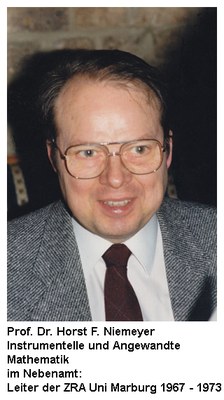 Prof. Dr. Horst F. Niemeyer, im Nebenamt Leiter der Zentralen Rechenanlage 1967–1973