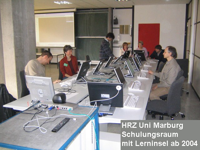 Schulungsraum im HRZ mit Lerninsel (2004)