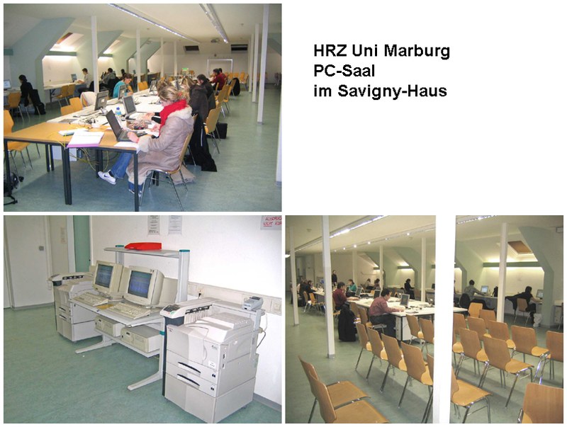 PC-Saal des HRZ im Savigny-Haus 1997