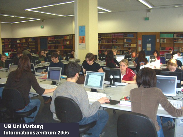 Informationszentrum in der alten Universitätsbibliothek in der Wilhelm-Röpke-Straße (2005)