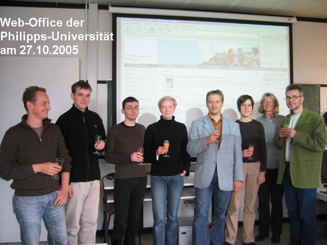 Team des Web-Office der Philipps-Universität Marburg am 27.11.2005