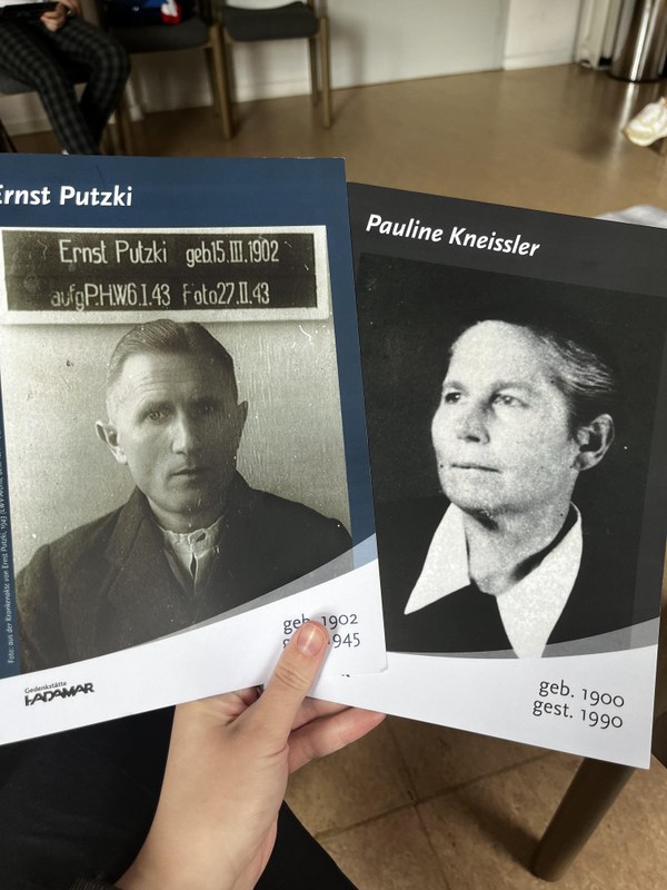 Die Biografien des Opfers Ernst Putzki und der Täterin Pauline Kneissler.