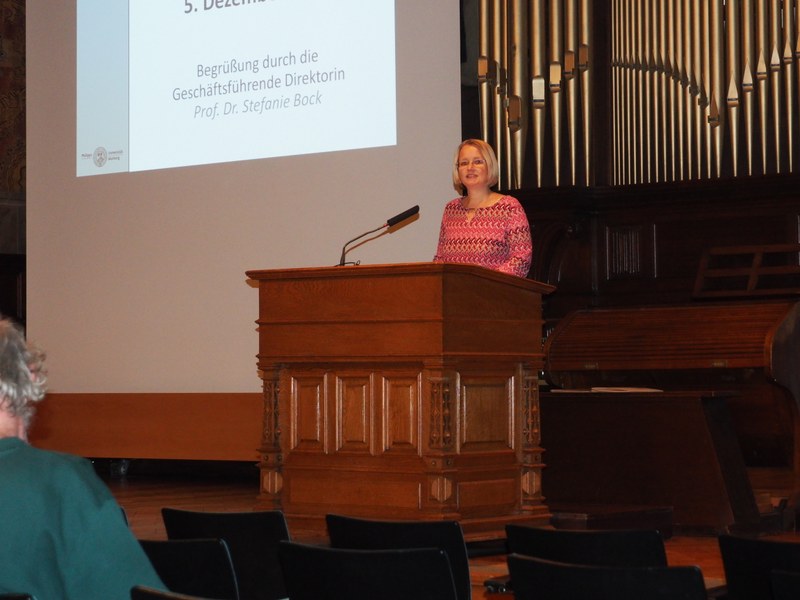 Frau Prof. Bock begrüßt die Gäste der ICWC-Jahresfeier 2017