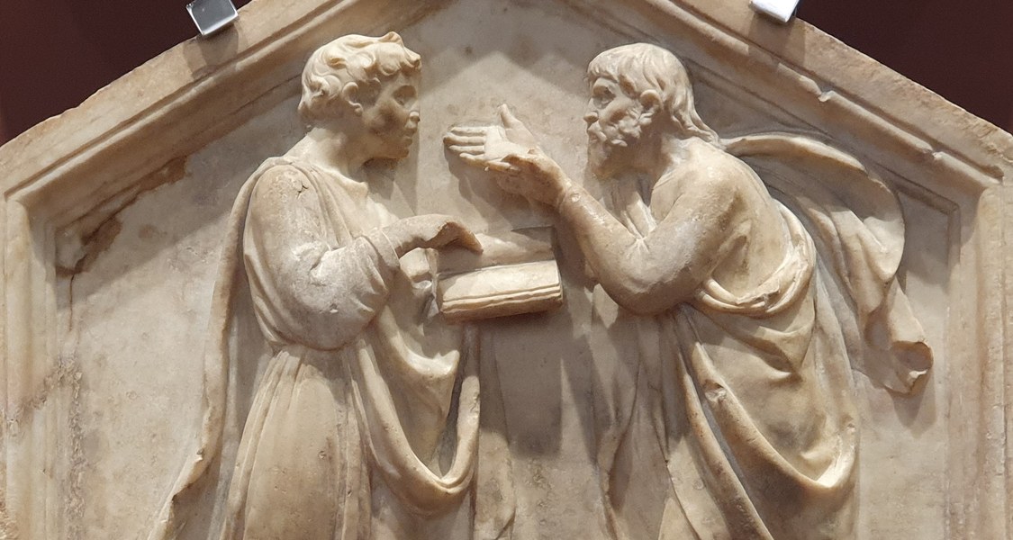 Luca della Robbia, Platon und Aristoteles, Florenz, Museo dell'Opera di Santa Maria del Fiore